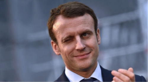 Macron winking