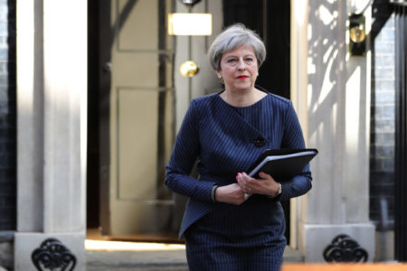 Photo of Theresa May leaving 10 Downing Street